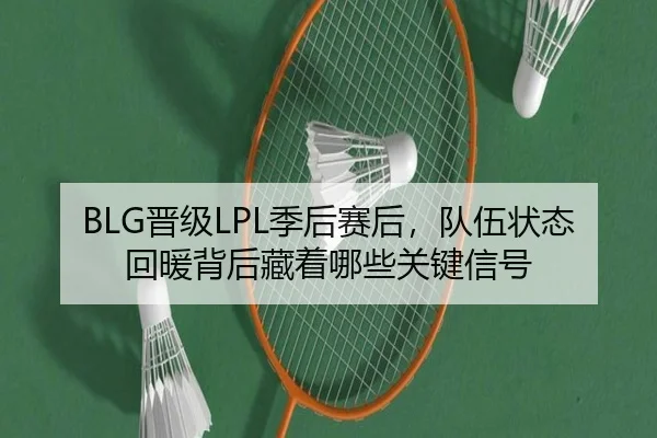 BLG晋级LPL季后赛后，队伍状态回暖背后藏着哪些关键信号